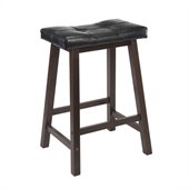 Winsome Mona 24 Cushion Saddle Seat Stool in Antique Walnut