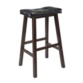 Winsome Mona 29 Cushion Saddle Seat Stool in Antique Walnut