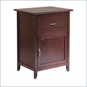Winsome Accent Table with Door and Drawer in Antique Walnut Finish