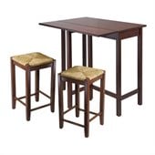Winsome Lynnwood 3 Piece Drop Leaf Dining Set in Antique Walnut