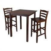 Winsome Parkland 3 Piece Square Dining Set in Antique Walnut Finish