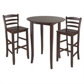 Winsome Fiona 3 Piece Dining Set in Antique Walnut Finish
