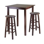 Winsome Parkland 3 Piece Dining Set in Warm Walnut Finish