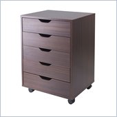 Winsome Halifax Cabinet for Closet/Office with 5 Drawers in Antique Walnut