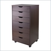 Winsome Halifax Cabinet for Closet/Office with 7 Drawers in Antique Walnut
