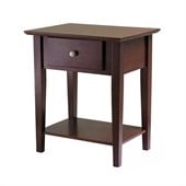 Winsome Shaker Nightstand with Drawer in Antique Walnut Finish