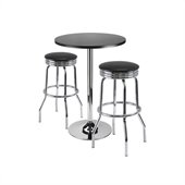 Winsome Summit 3 Piece Pub Set with Swivel Stools in Black
