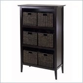 Winsome Toscana Storage Shelf with 6 Small Baskets in Espresso