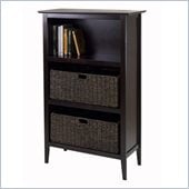 Winsome Toscana Storage shelf with 2 Large Baskets in Espresso