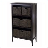 Winsome Toscana Storage Shelf with 4 Baskets in Espresso