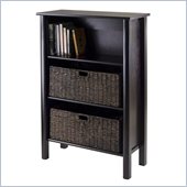Winsome Liso Storage shelf with 2 Large Baskets in Dark Espresso
