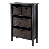 Winsome Liso Storage Shelf with 4 Baskets in Dark Espresso