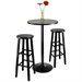 Winsome Obsidian 3 Piece Pub Table with 29 inch Stools in Black