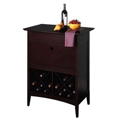 Winsome Wine Butler with Glass Rack in Dark Espresso