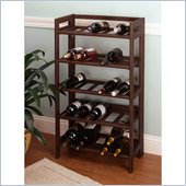 Winsome Regalia Contemporary Antique Walnut Wine Rack