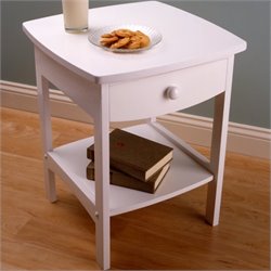 Winsome Basics Solid Wood End Table / Nightstand in White Best Price