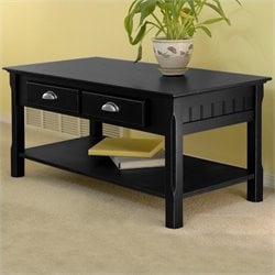 Winsome Timber Solid Wood Coffee Table in Black