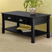 Winsome Timber Solid Wood Coffee Table in Black