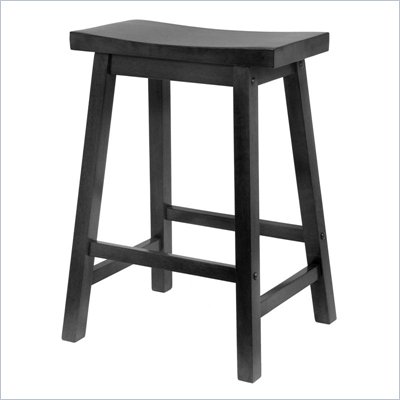 Winsome 24" Counter Height Saddle Seat Bar Stool in Black