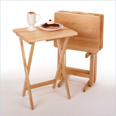 Winsome Natural Beechwood 5PC TV Table with Stand