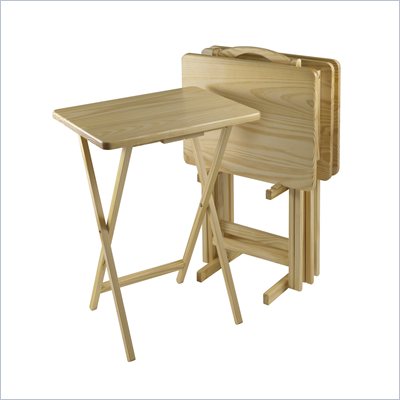 Winsome 5PC TV Table Set in Solid Pinewood