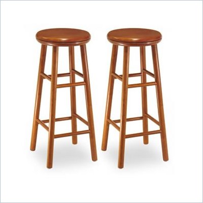 Winsome 30" Backless Swivel Bar Stools in Cherry (Set of 2)