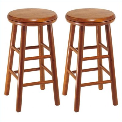 Winsome Windsor 24" Swivel Counter Stools in Cherry (Set of 2)