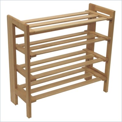 Winsome 4 Tiers Closet Organizer Shoe Rack in Natural Beechwood