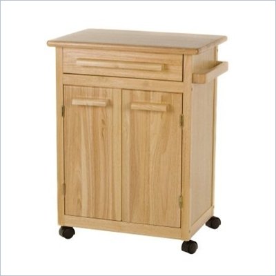 Winsome Beechwood Butcher Block Kitchen Cart in Natural Finish