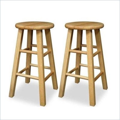 Winsome 24" Counter Height Bar Stools in Natural (Set of 2)