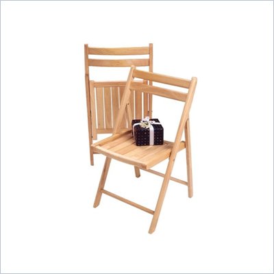 Winsome 31" Wood Folding Side Chairs in Natural Finish (Set of 4)