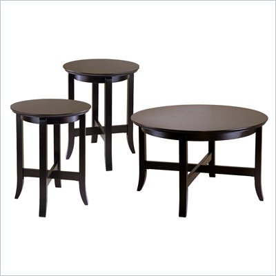 Winsome Singleton 3 Piece Coffee Table Set in Dark Espresso