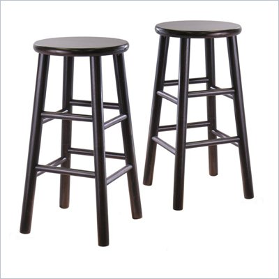 Winsome 24" Counter Height Bar Stools in Espresso (Set of 2)