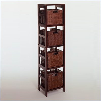 Winsome Leo 5 Piece Set Shelving Unit in Espresso