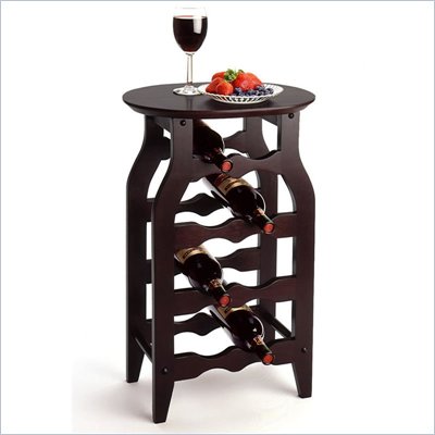 Winsome 8 Bottle Oval Top Wine Rack in Dark Espresso