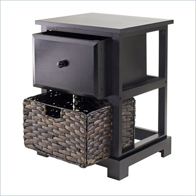 Winsome Casablanca Espresso Accent Table with Folding Basket
