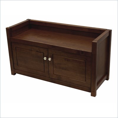 Winsome Bench with Storage in Walnut Beechwood