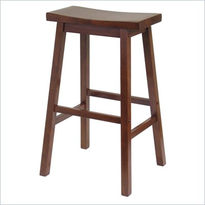 Winsome 29" Saddle Bar Stool in Antique Walnut