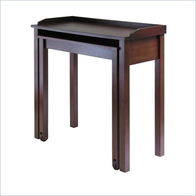 Winsome Kendall Expandable Pull Out Computer Desk in Antique Walnut