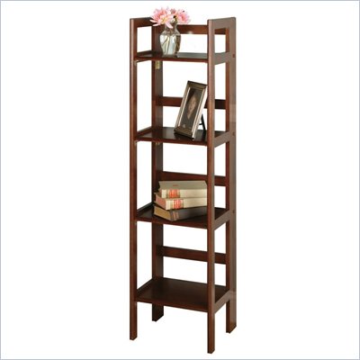 Winsome 4-Tier Folding Shelf in Antique Walnut