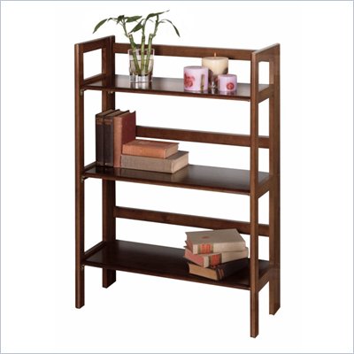 Winsome 3-Tier Folding Shelf in Antique Walnut