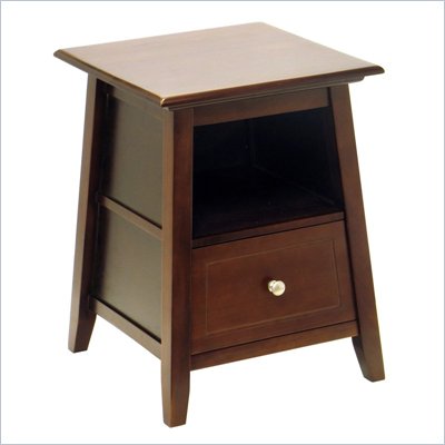 Winsome Angolo Solid Wood Accent Table in Antique Walnut