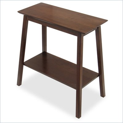 Winsome Hall Accent Table with Shelf in Antique Walnut