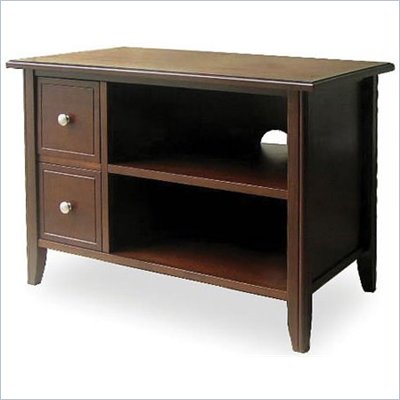 Winsome Solid Beechwood TV Stand in Antique Walnut
