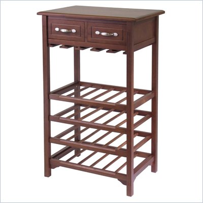 Winsome Solid Wood Wine Rack in Antique Walnut