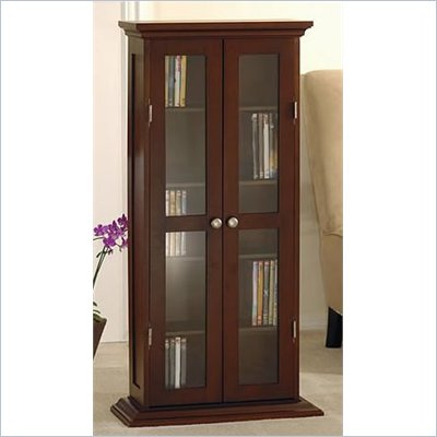 Winsome CD/DVD/VHS Media Storage Cabinet in Antique Walnut