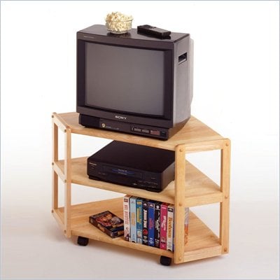 Wood Furniture Houston on Winsome Basics Solid Wood Corner Tv Stand 83423