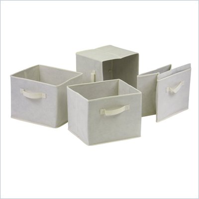 Winsome Capri Foldable Fabric Baskets in Beige (Set of 4)