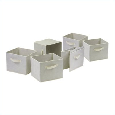 Winsome Capri Foldable Fabric Baskets in Beige (Set of 6)
