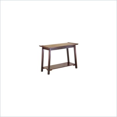 Winsome Chinois Solid Wood Console Table in Antique Walnut